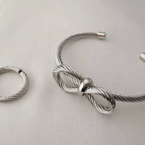 ست دستبند و انگشتر استیل کد a115موژان حیدری